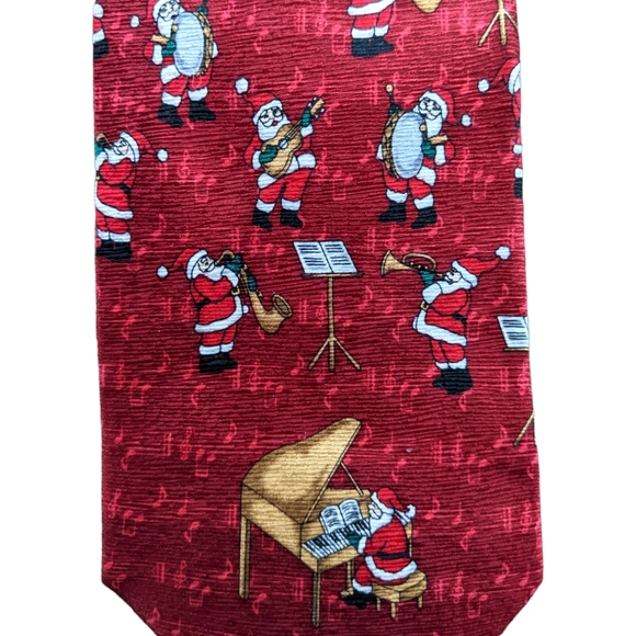 Christmas Tie Claybrooke Musical Santa Piano Musical Instrument Teacher Necktie - Picture 3 of 4